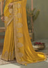 “Exclusive Offer” : Golden Yellow Woven Embroidered Silk Saree