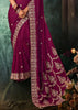 Magenta Purple Designer Embroidered Saree