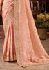 Delight Pink Embroidered Tissue Designer Saree