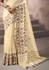 “Exclusive Offer” : Creamy White Woven Cotton Silk Saree