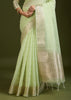 Gleam Green Woven Soft Silk Saree