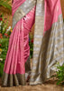 Candy Pink Woven Cotton Silk Saree