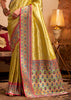 Golden Yellow Woven Banarasi Tissue Silk Saree