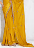 Mustard Yellow Embroidered Designer Silk Saree