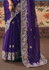 Medieval Blue Embroidered Designer Saree