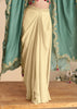 Beige And Green Designer Indo Western Set