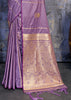 Lavender Purple Woven Banarasi Satin Silk Saree