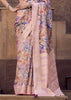 Lavender Pink Digital Printed Silk Saree