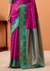 Magenta Pink Banarasi Satin Silk Saree