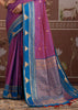 Vivd Purple Woven Tussar Silk Saree
