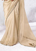 Ivory Designer Organza Silk Saree With Printed Blouse