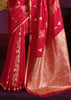 Scarlet Red Banarasi Satin Silk Saree