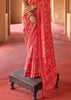 Fiery Red Printed Patola Silk Saree