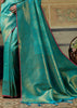 Teal Green Woven Banarasi Silk Saree