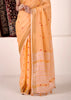 Apricot Orange Woven Linen Silk Saree