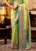 Lime Green Woven Tissue Silk Saree