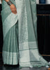 Mineral Blue Woven Linen Silk Saree