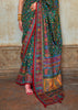 Hunter Green Printed Kashmiri Jamewar Saree