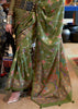 Mehndi Green Printed Soft Silk Saree