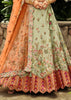 Green & Orange Embroidered Stitched Designer Lehenga