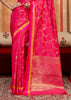 Raspberry Pink Woven Banarasi Silk Saree