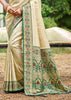 Beige Green Woven Banarasi Silk Saree