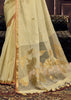 Cream Yellow Woven Cotton Silk Saree