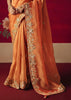 Sunrise Orange Designer Embroidered Saree