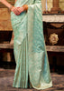 Sea Green Woven Banarasi Sain Silk Saree