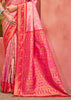 Flamingo Pink Woven Kanjivaram Silk Saree