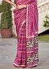 Vivid Purple Printed Cotton Silk Saree
