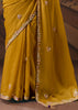 Mustard Yellow Embroidered Designer Saree