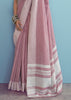 Dusky Pink Woven Linen Silk Saree