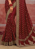 Bridal Maroon Embroidered Designer Saree