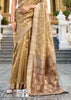 Golden Beige  Woven Tissue Silk Saree