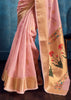 Pink Woven Paithani Tissue Silk Saree