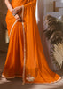 Peel Orange Designer Silk Saree