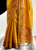 Golden Yellow Woven Tissue Silk Saree