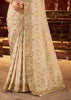 Off White Embroidered Tissue Designer Saree