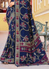 Twilight Blue Floral Printed Soft Silk Saree