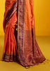 Peel Orange Woven Banarasi Silk Saree