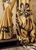 Classic Cream Printed Satin Silk Saree