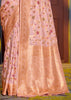 Lilac Pink Woven Banarasi Silk Saree With Brocade Blouse