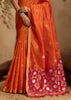 Jaffa Orange Woven Cotton Silk Saree