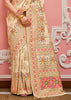 Gilded Ivory Woven Kashmiri Jamewar Saree