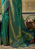 Peacock Green Woven Banarasi Silk Saree