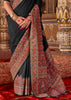 Phantom Black Printed Kashmiri Jamewar Saree