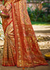 Earthy Red Dual Tone Woven Banarasi Silk Saree