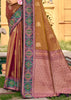 Bronze Brown Woven Banarasi Silk Saree