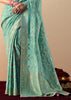 Aruba Blue Woven Banarasi Silk Saree